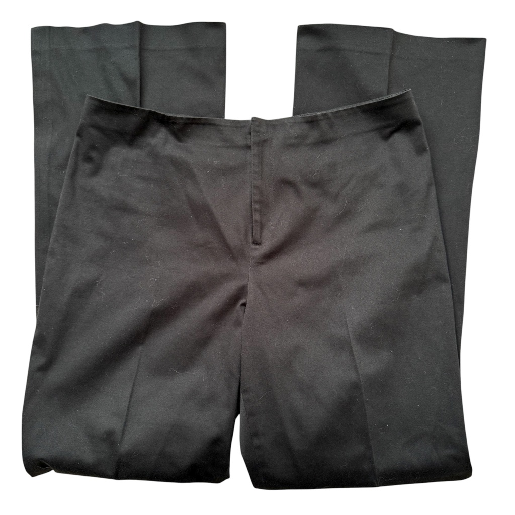 Randy Kemper Black Cotton Blend High Waist Flare Tailored Trousers Pants 10